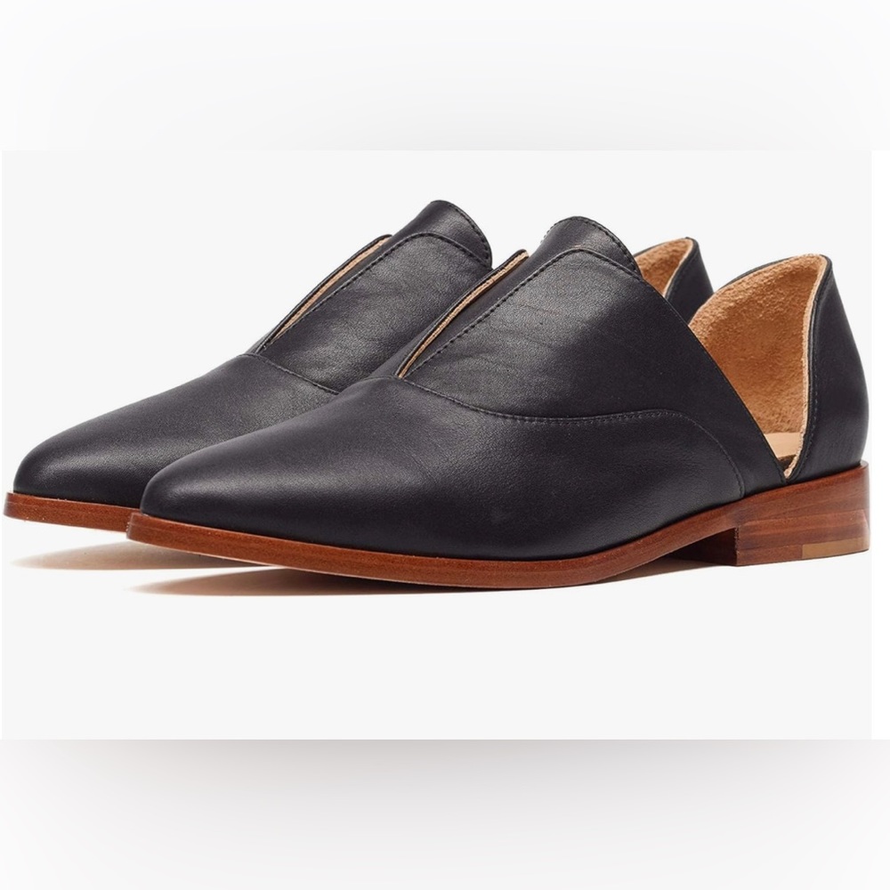 Nisolo Emma D'Orsay Oxford Women's Black Flat Shoes Size 7.5
